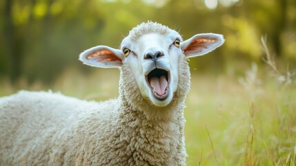 Naklejka premium sheep in the field