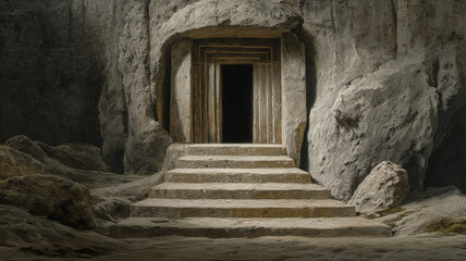 Obraz premium The Holy place of Jesus Christ is the cave, the Holy Sepulchre.