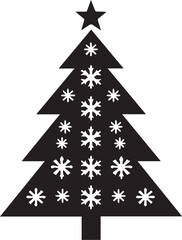 Christmas tree vector art illustration