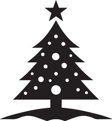 Christmas tree vector art illustration