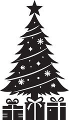 Christmas tree vector art illustration