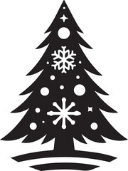 Christmas tree vector art illustration