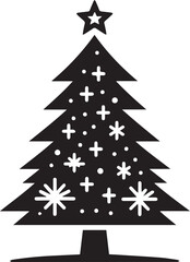 Christmas tree vector art illustration