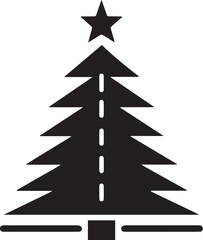 Christmas tree vector art illustration
