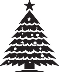 Christmas tree vector art illustration