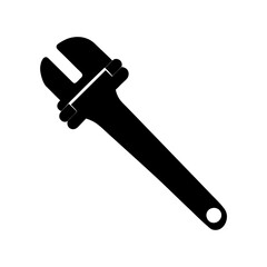 Pipe wrench silhouette illustration
