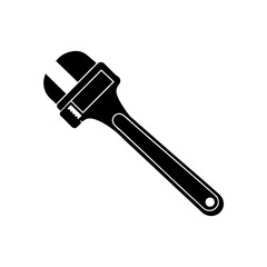 Pipe wrench silhouette illustration