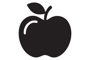 Apple icon symbol silhouette design isolated Vector illustration
