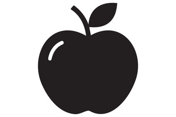 Apple icon symbol silhouette design isolated Vector illustration
