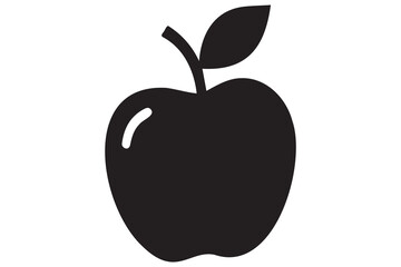 Apple icon symbol silhouette design isolated Vector illustration
