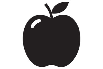 Apple icon symbol silhouette design isolated Vector illustration
