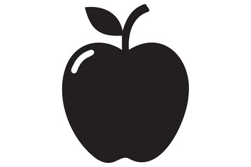 Apple icon symbol silhouette design isolated Vector illustration
