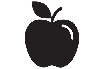 Apple icon symbol silhouette design isolated Vector illustration
