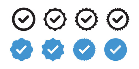 Verified icon set. verified symbol. Approval done element collection.  vector illustration eps 10.