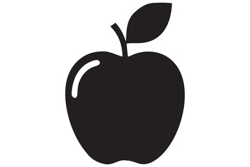 Apple icon symbol silhouette design isolated Vector illustration
