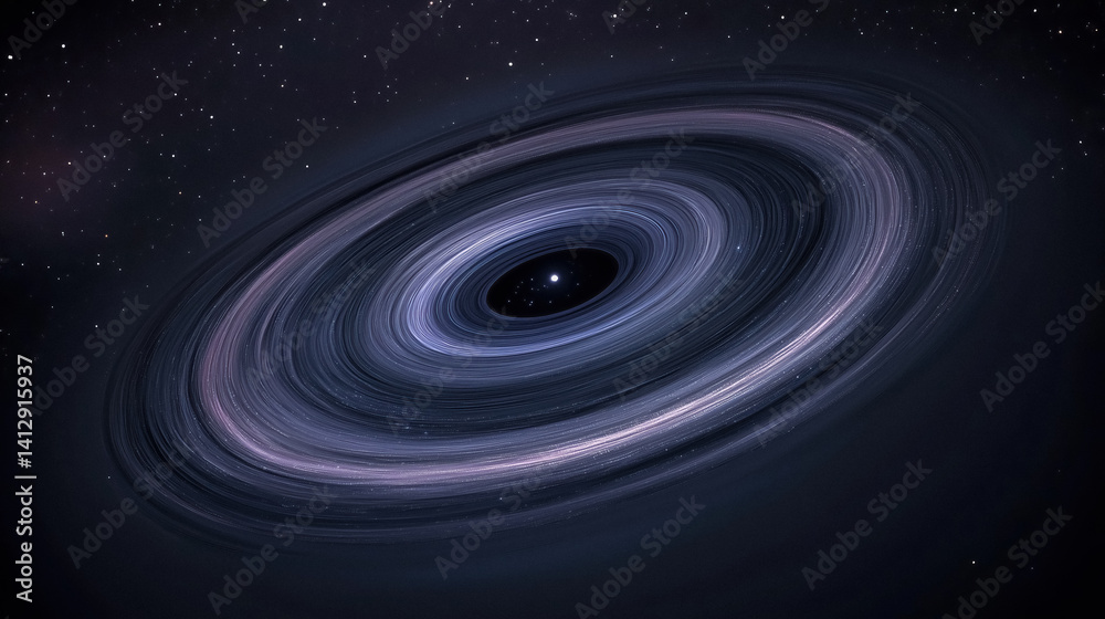 Poster cosmic dust and gas encircle central point forming swirling spiraling cosmic vortex in space