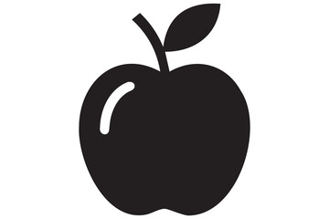 Apple icon symbol silhouette design isolated Vector illustration
