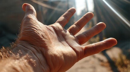 Fototapeta premium Close up of a human hand skin texture and detail