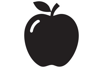 Apple icon symbol silhouette design isolated Vector illustration
