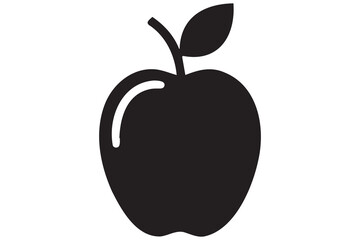Apple icon symbol silhouette design isolated Vector illustration
