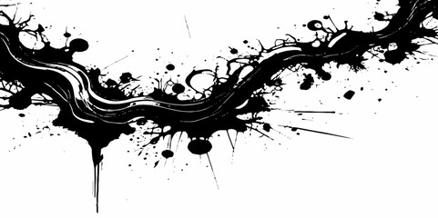 Splash Texture grunge black or white of grunge cracks dust and scratches old paint texture vector white background.