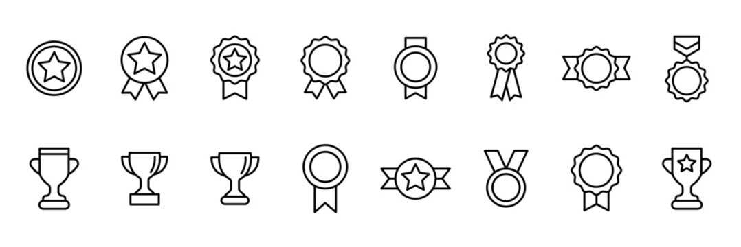 Collection of award icons. trophy icon. medal icon. trophy icon. winner ico. celebration icon. Vector illustration