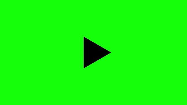 Play and pause button symbol, Play sign media on green screen