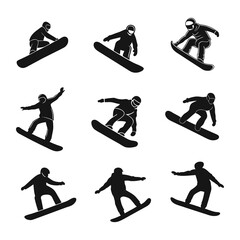 snowboarding silhouette vector 