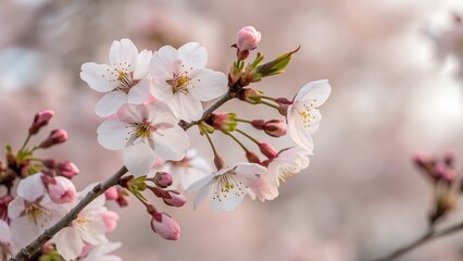 Fototapeta premium close up of cherry blossoms with soft background