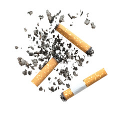 Cigarette Ash Isolated on transparent background