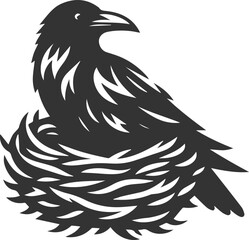 Vector black crow bird animal silhouette