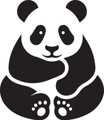 Panda black and white vector