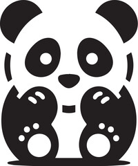 Panda black and white vector