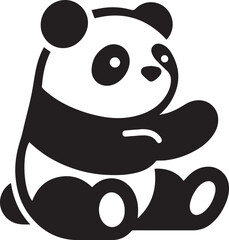 Panda black and white vector