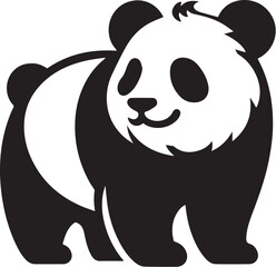 Fototapeta premium Panda black and white vector