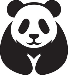 Panda black and white vector
