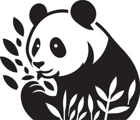 Panda black and white vector