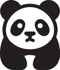 Panda black and white vector
