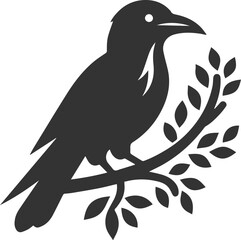 Vector black crow bird animal silhouette