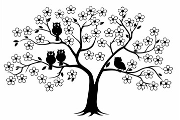 vector tree silhouette
