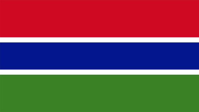 Gambia flag design. Gambia national flag Vector illustration. Gambia official color flag design.