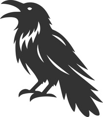 Vector black crow bird animal silhouette