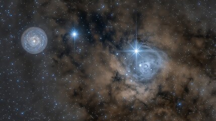 Obraz premium A captivating view of interstellar nebulae, stars and galactic formations