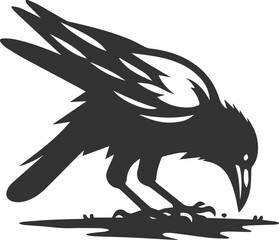 Vector black crow bird animal silhouette