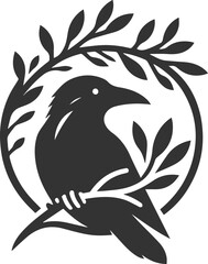 Vector black crow bird animal silhouette
