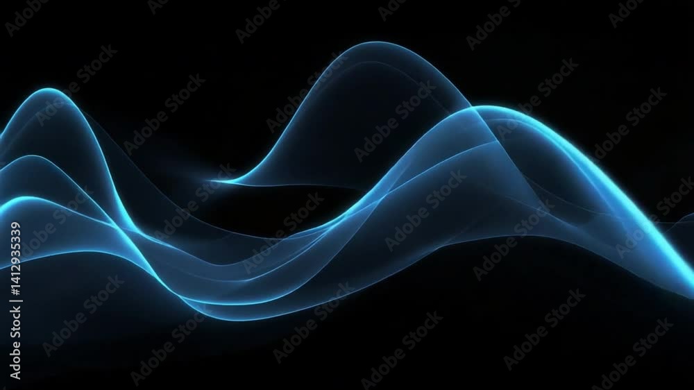 Wall mural waveform abstraction: abstract visualization of ethereal waves of light, evoking the sense of energy