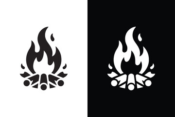 Beach Fire icon vector on White Background ,Vector Art Illustration on white background.