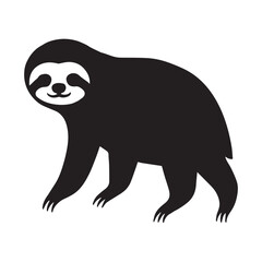 silhouette of a sloth hanging from a branch, perfect for wildlife-themed art or educational materials.