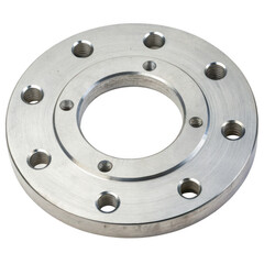 Circular Flange Plate with Bolt Holes Top-Down View of Precision Machined Metal Component