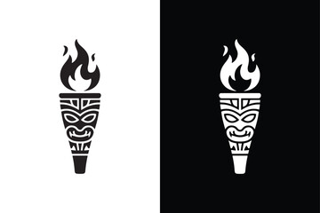 TikiTorch icon vector on White Background ,Vector Art Illustration on white background.